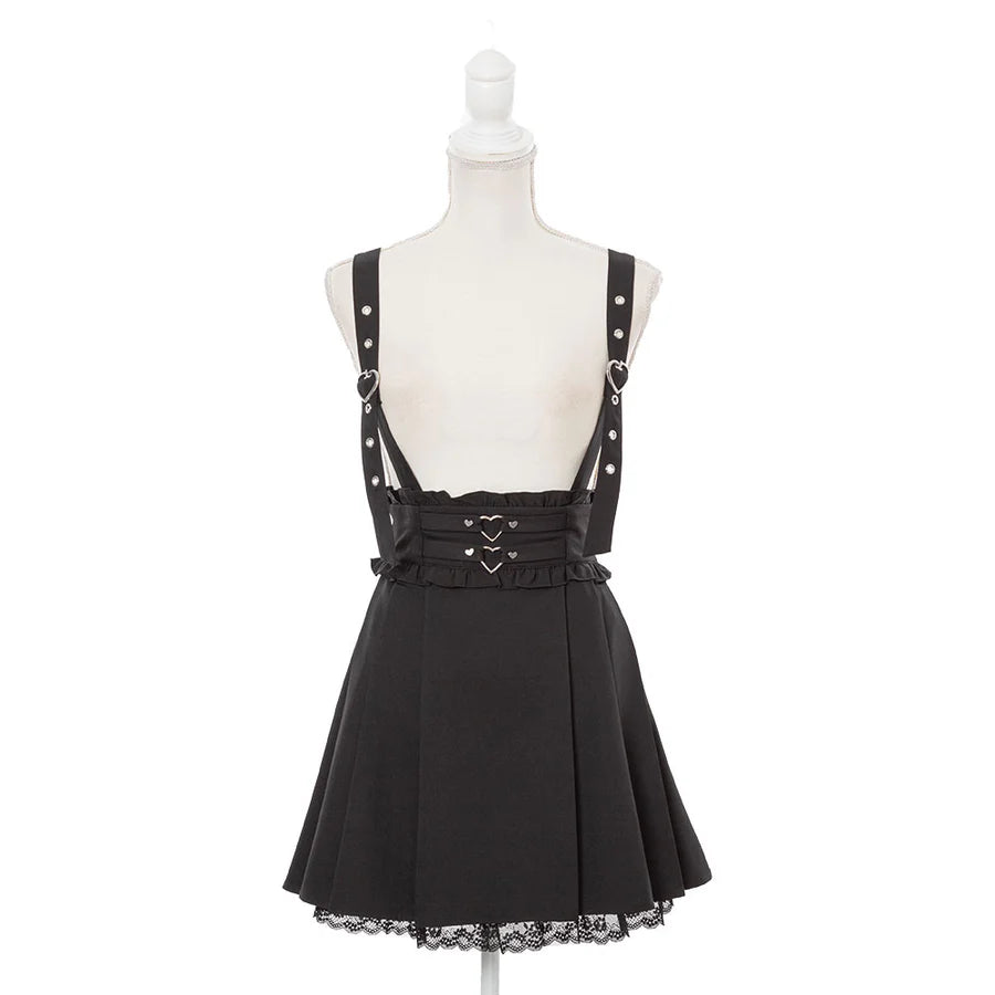 Dear My Love jirai kei heart suspenders skirt