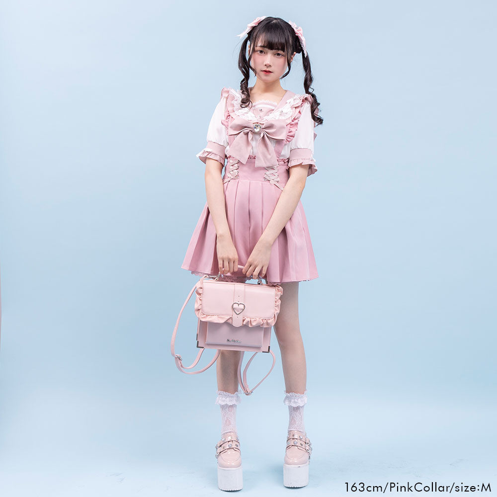 Dear My Love heart ribbon frill sailor blouse