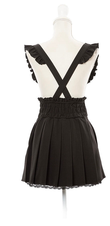 Dear My Love jirai kei "Suspenders Frill Lace-up Pleated" skirt