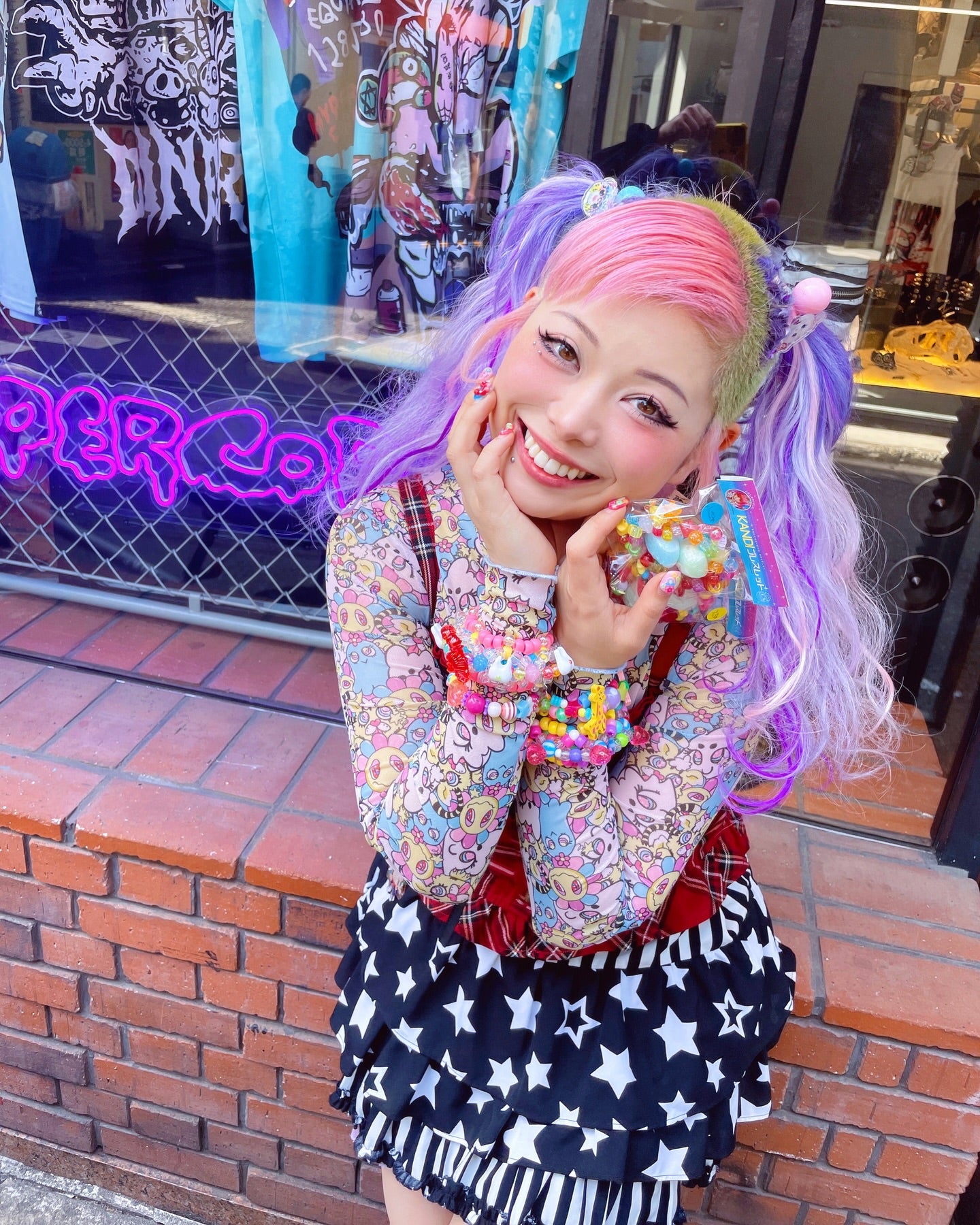 Ghost Girl Goods & 90884 “Happy Friends" collection mesh top