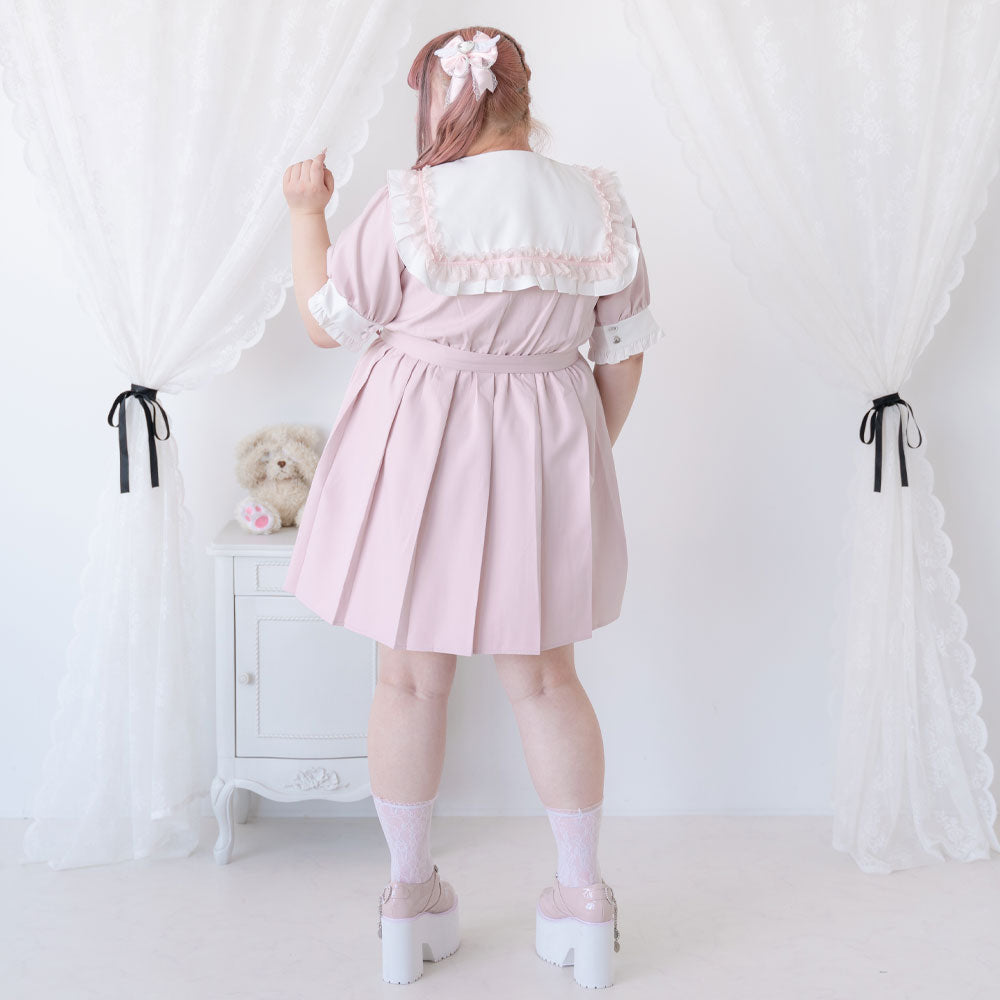 Dear My Love Whip lace frill sailor lavender dress