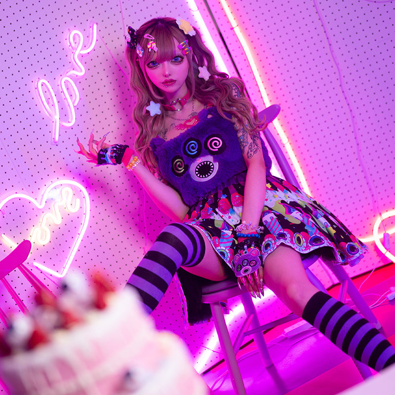 ACDC RAG Mad B-Day fluffy monster bustier