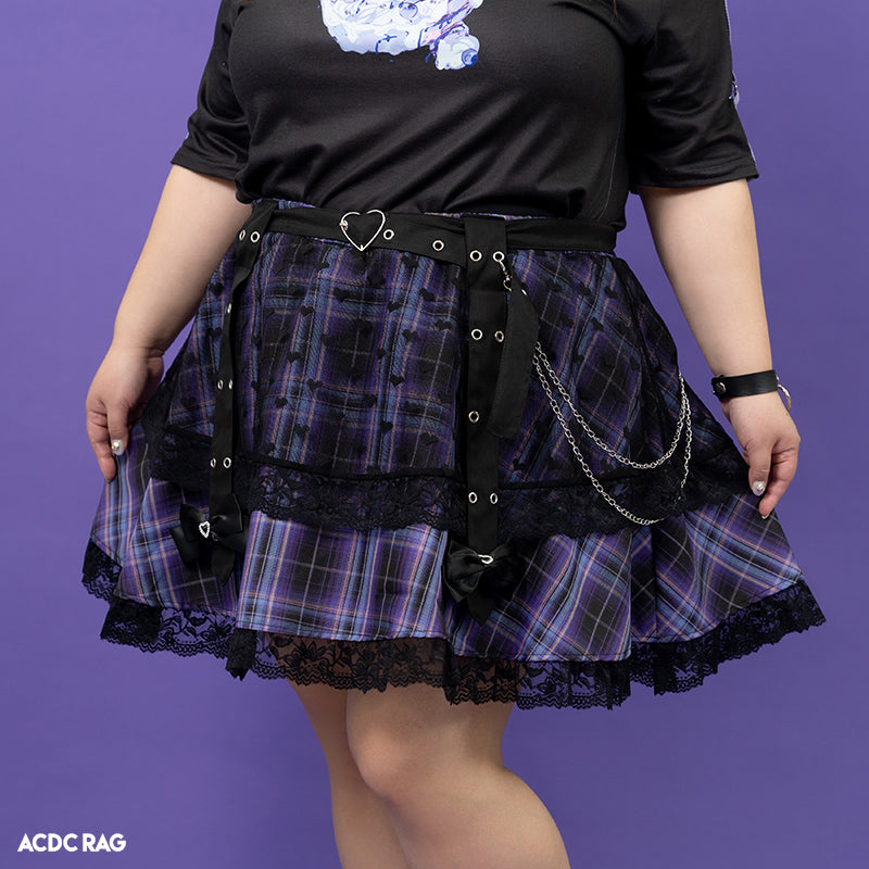 ACDC RAG “Love Punk” plus size purple skirt