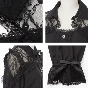 Dear My Love Whip "Lace Frill Heart Bijou" blouse