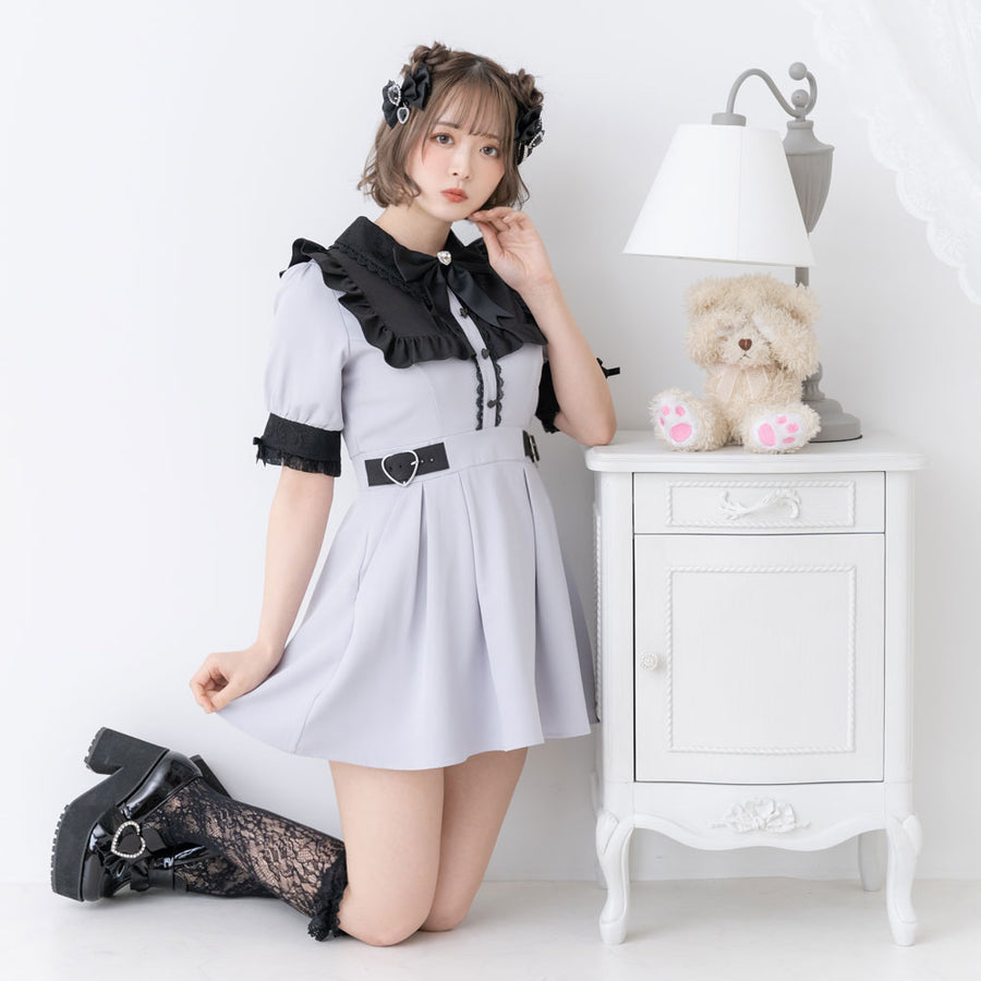 Dear My Love "Lace Layered Heart Buckle" dress