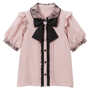 Dear My Love Whip "Bijou Ribbon Frill" blouse