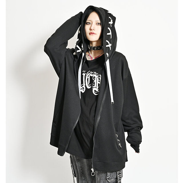 Psycho Nation black bunny ears hoodie