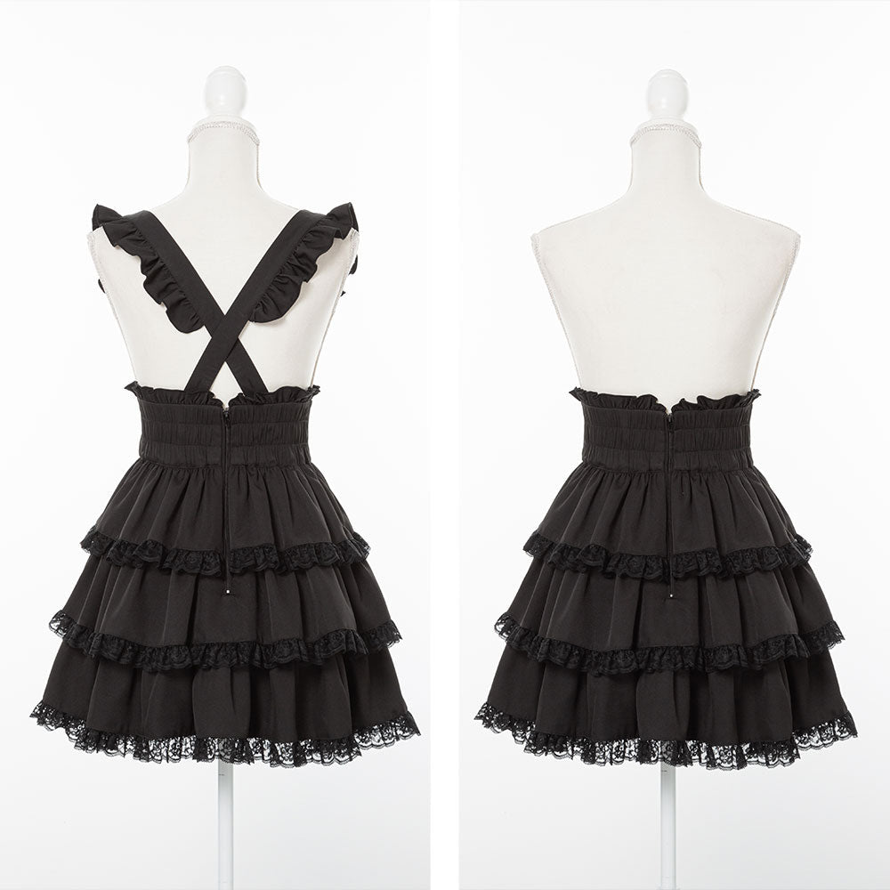 Dear My Love heart bijou lace up skirt