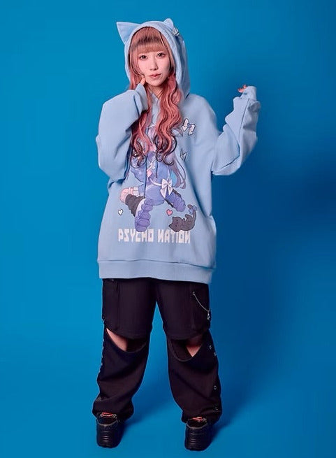 Psycho Nation x Rene collab "Gamer Cat" hoodie