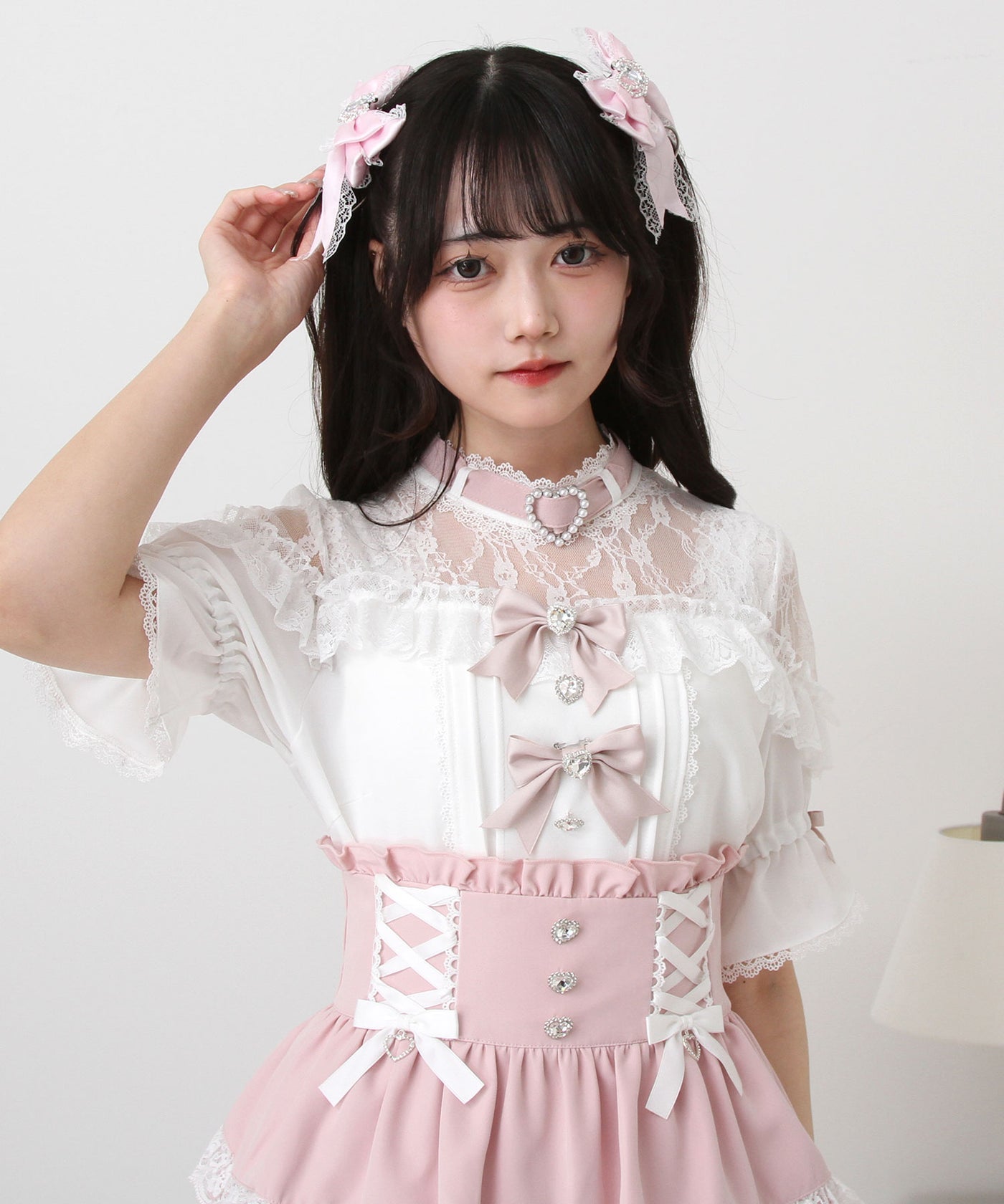 Dear My Love heart bijoux ribbon blouse