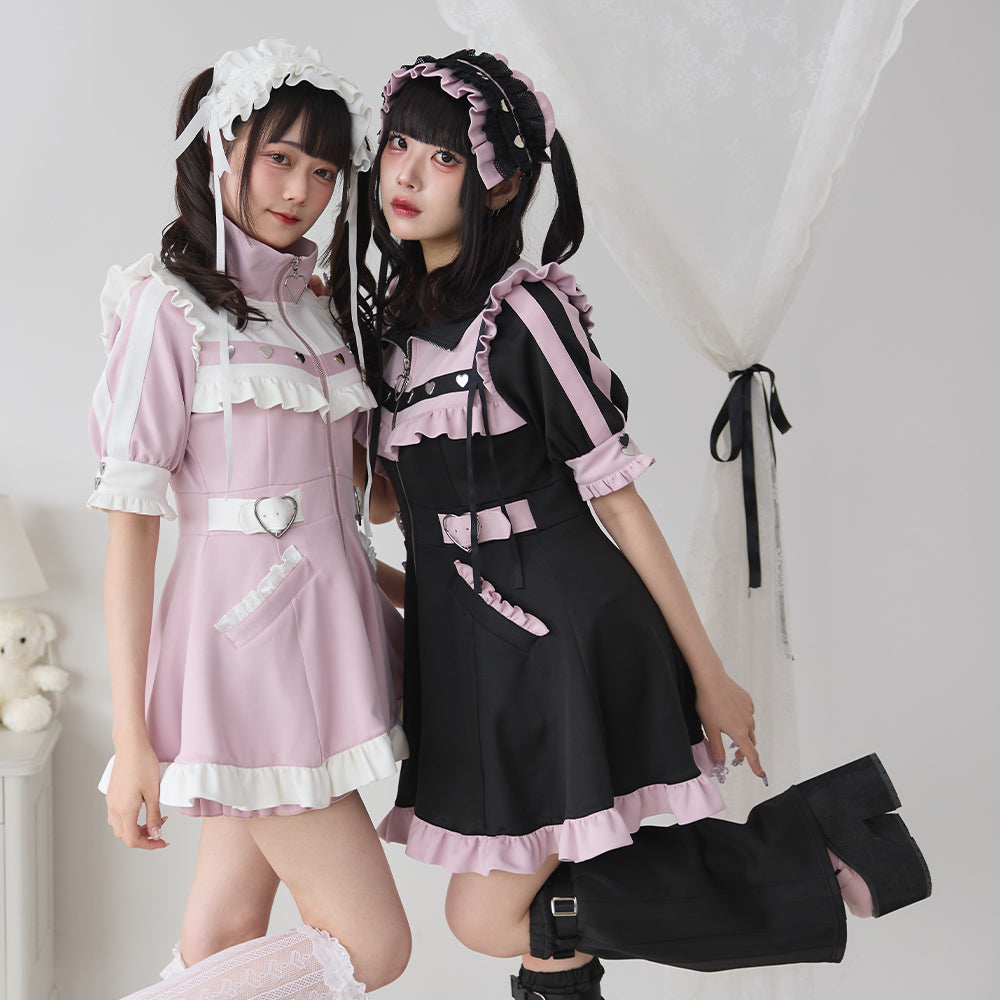 Dear My Love frill Jersey dress