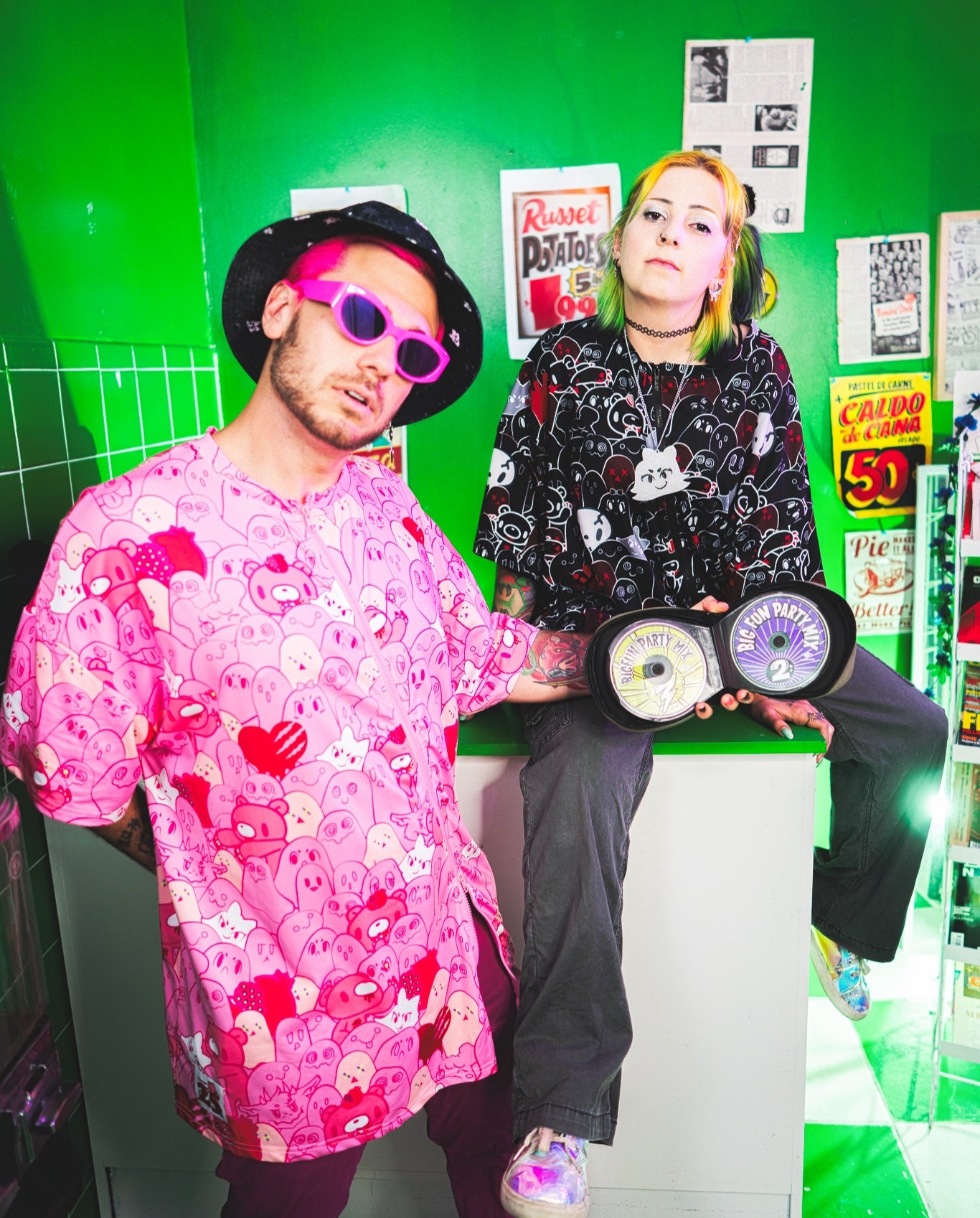 Ghost Girl Goods & Gloomy Bear collab "Ghostown" zip tee