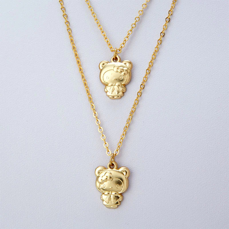 Sanrio Hello Kitty & Mimmy "Birthday" 18k gold necklace