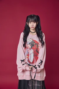 Psycho Nation x Rene "Shrine Maiden" pink sweatshirt