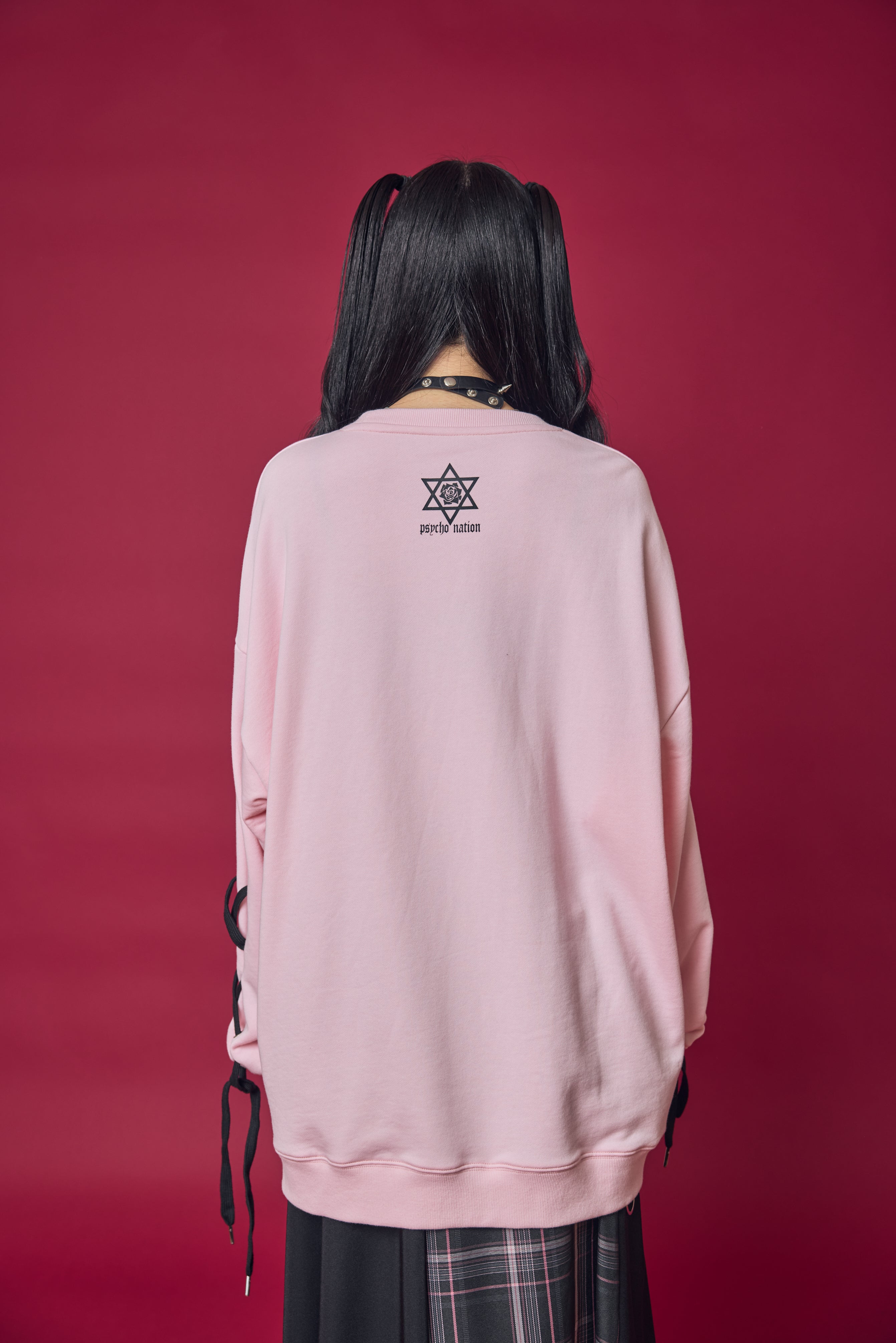 Psycho Nation x Rene "Shrine Maiden" pink sweatshirt