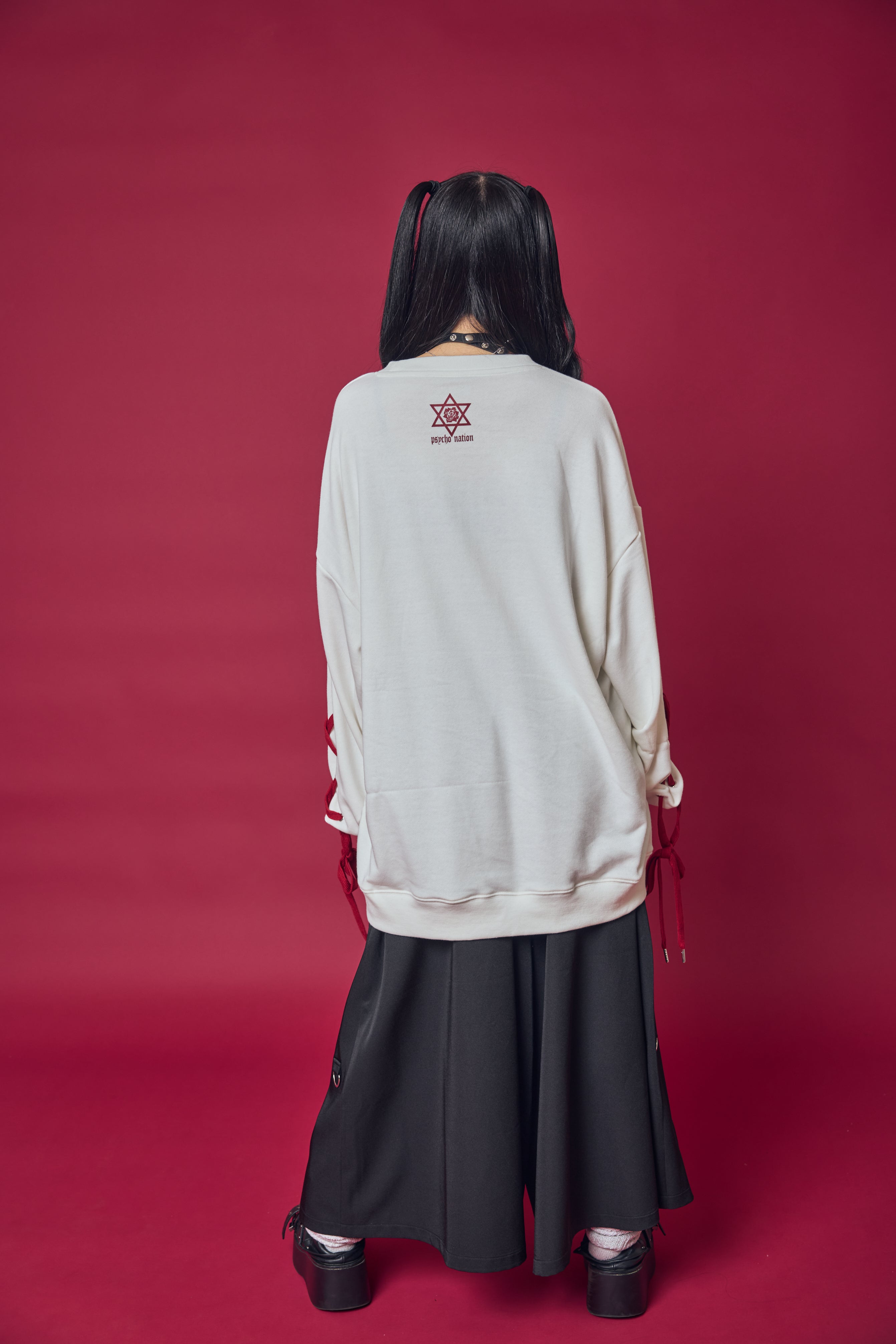 Psycho Nation x Rene "Shrine Maiden" white sweatshirt