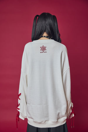 Psycho Nation x Rene "Shrine Maiden" white sweatshirt