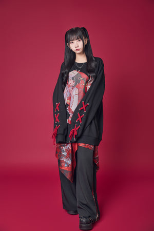 Psycho Nation x Rene "Shrine Maiden" black sweatshirt