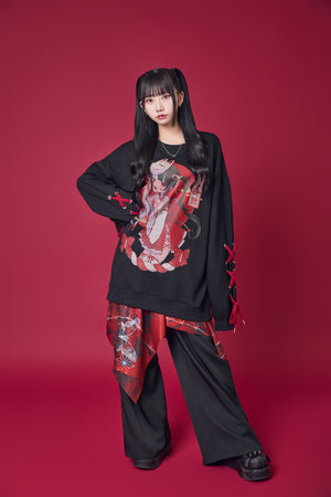 Psycho Nation x Rene "Shrine Maiden" black sweatshirt