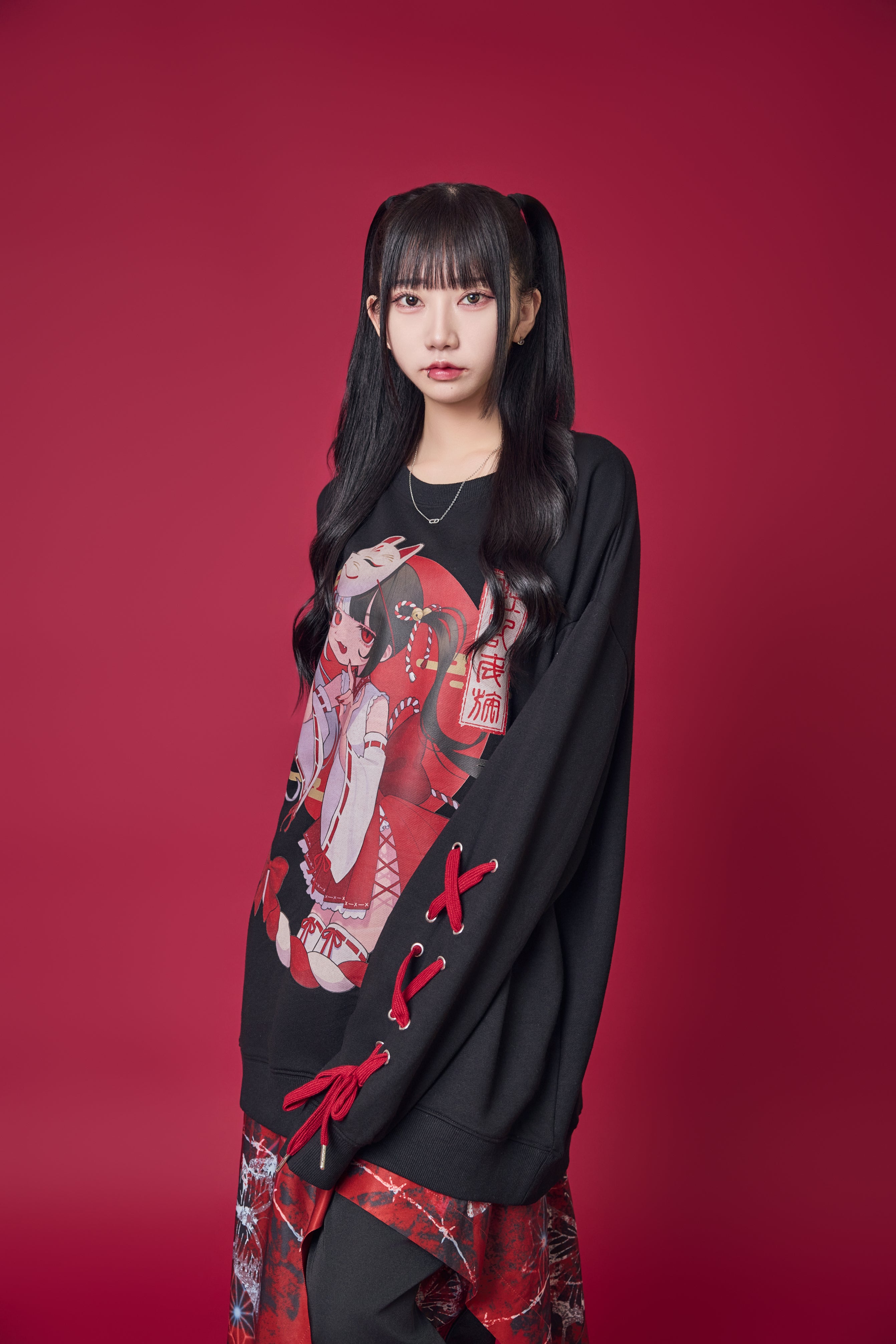 Psycho Nation x Rene "Shrine Maiden" black sweatshirt