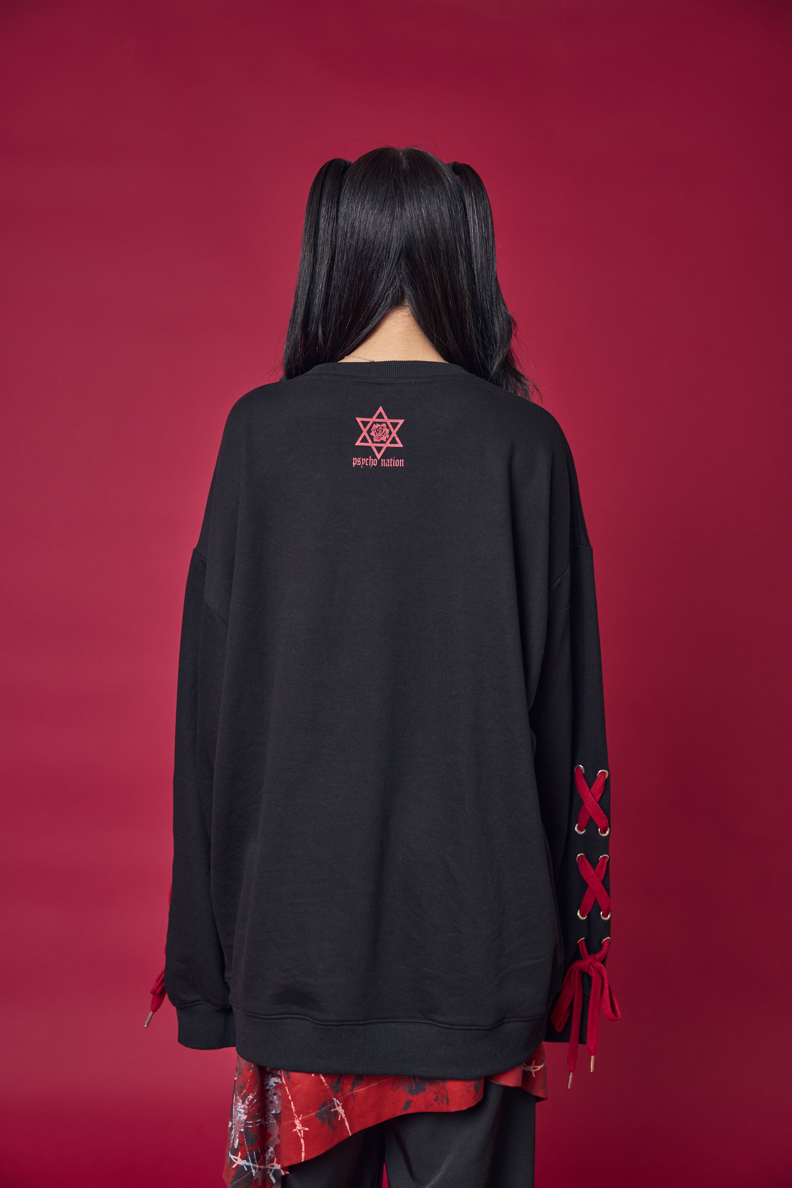 Psycho Nation x Rene "Shrine Maiden" black sweatshirt