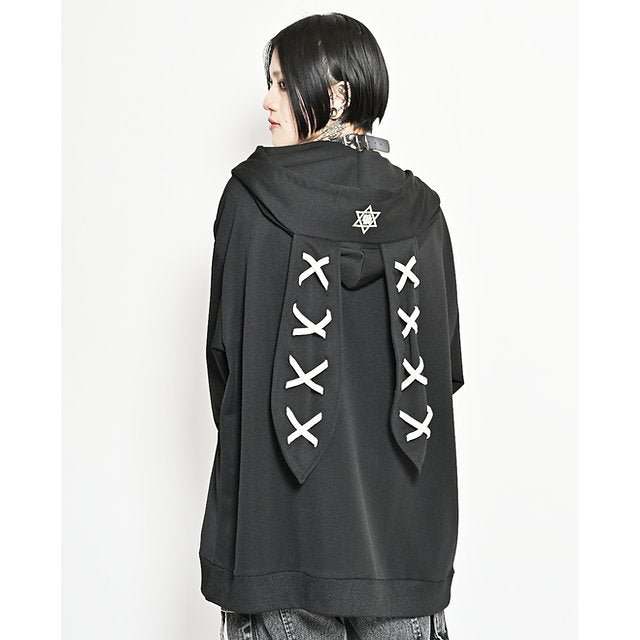 Psycho Nation black bunny ears hoodie