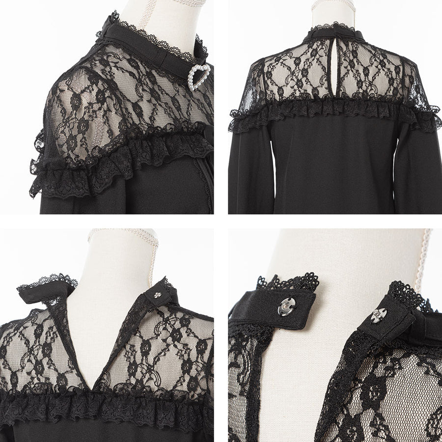 Dear My Love jirai kei off shoulder lace blouse