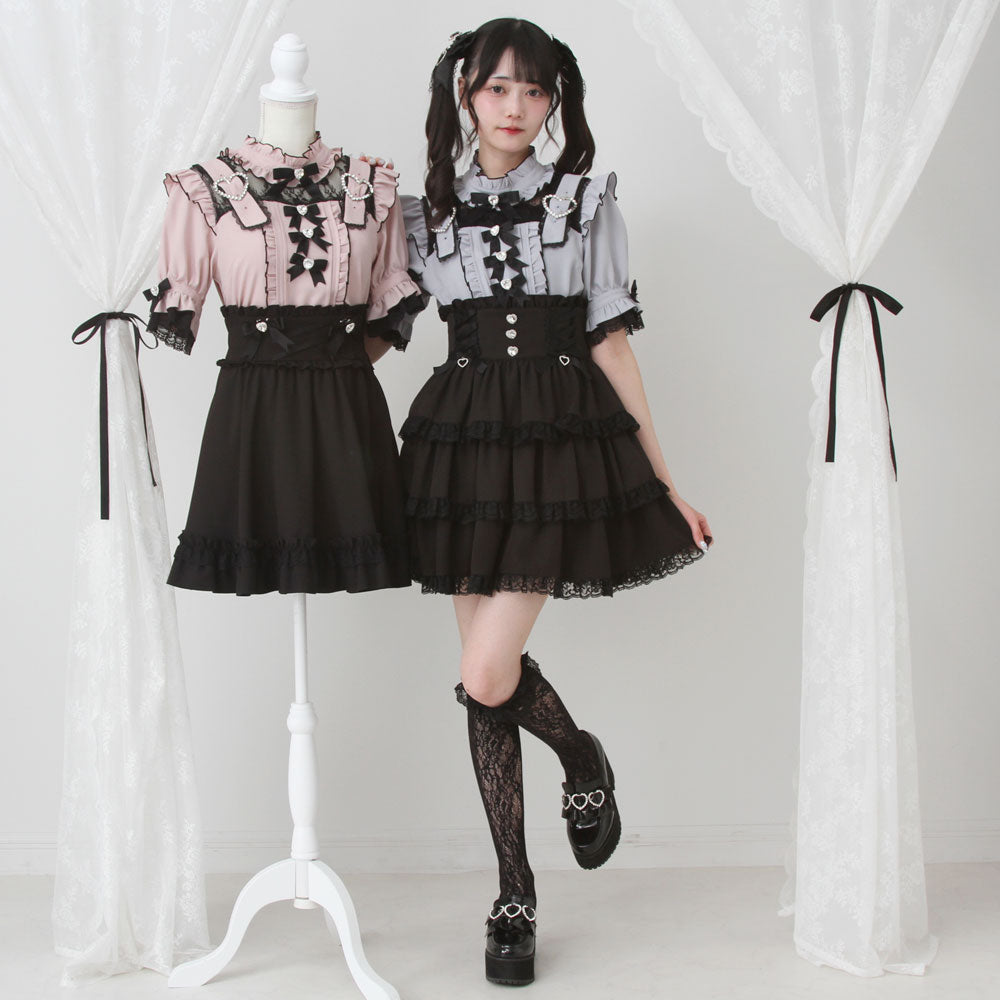 Dear My Love Heart Belt Bijou blouse