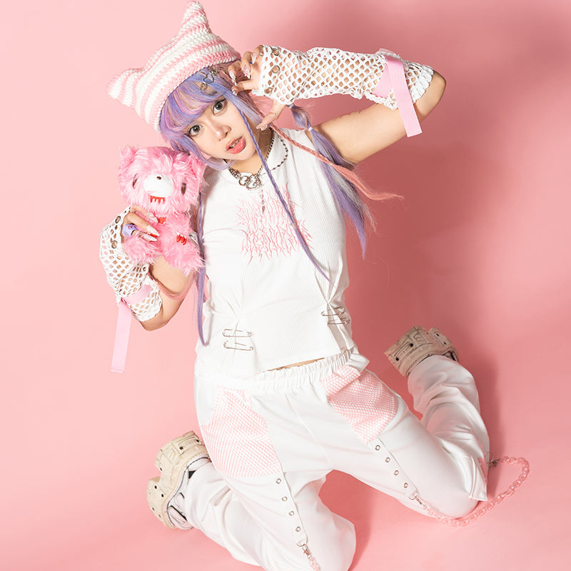 ACDC RAG & Gloomy Bear pastel sleeveless top