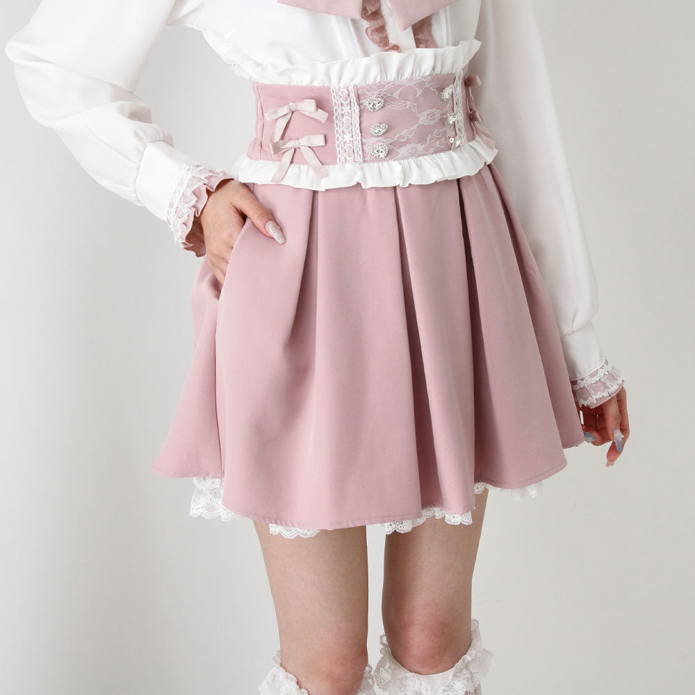 Dear My Love ribbon lace tuck pleats skirt – Grumpy Bunny