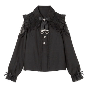 Dear My Love Whip "Lace Frill Heart Bijou" blouse