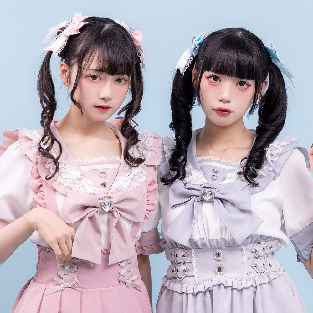 Dear My Love heart ribbon frill sailor blouse