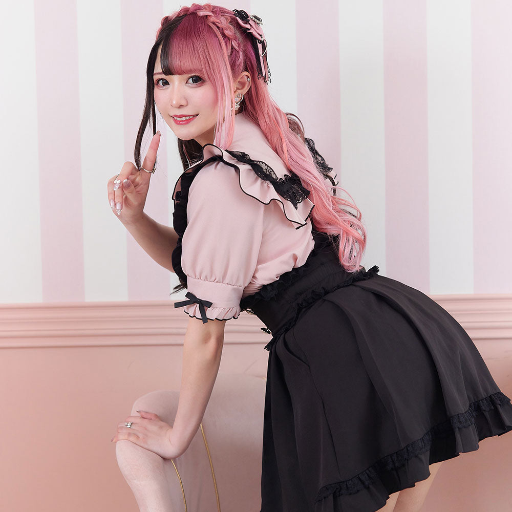 Dear My Love heart ribbon frill sailor blouse