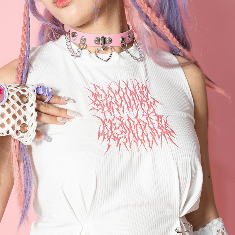 ACDC RAG & Gloomy Bear pastel sleeveless top