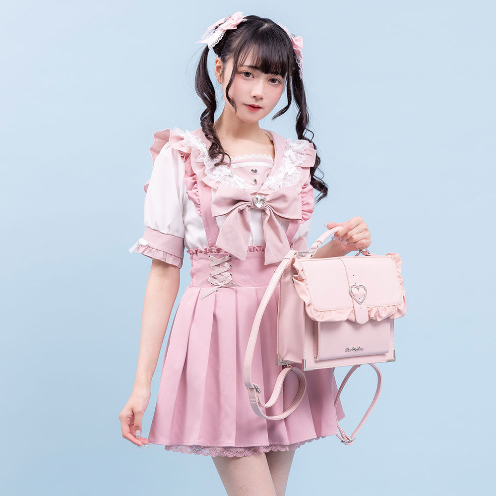 Dear My Love heart ribbon frill sailor blouse