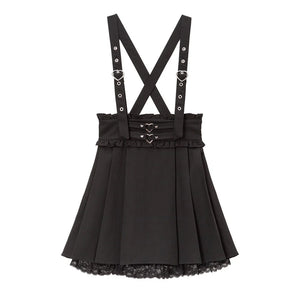 Dear My Love jirai kei heart suspenders skirt