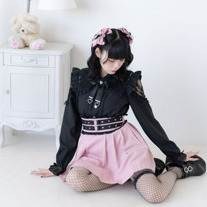 Dear My Love jirai kei heart stud skirt