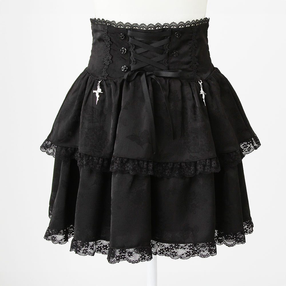 Dear My Love rose lace tiered skirt
