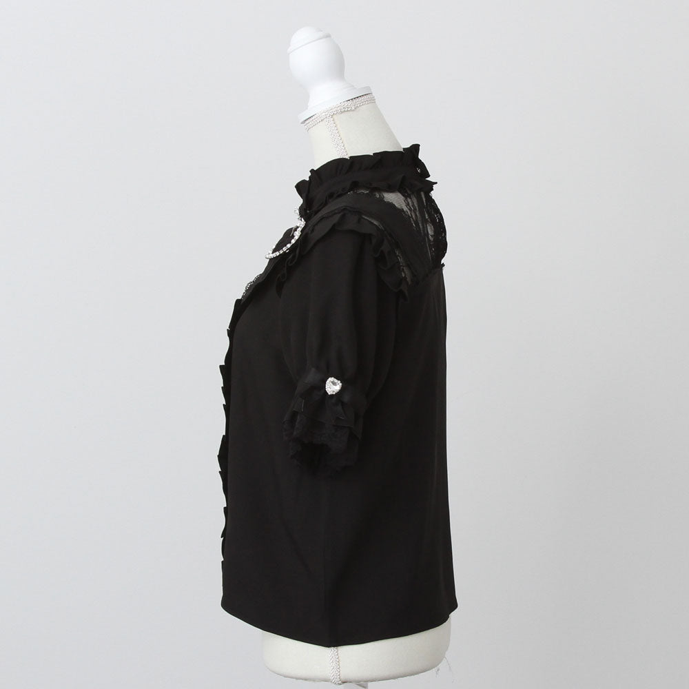 Dear My Love Whip heart belt bijou blouse