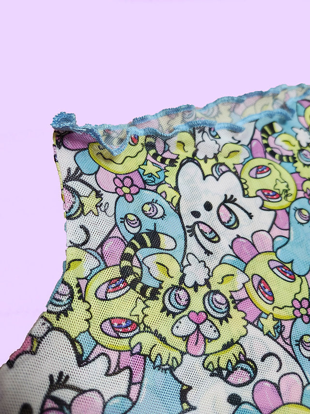 Ghost Girl Goods & 90884 “Happy Friends" collection mesh top