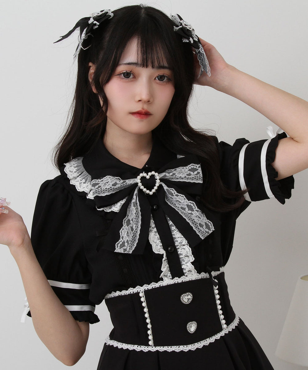 Dear My Love ladder lace ribbon frill blouse – Grumpy Bunny
