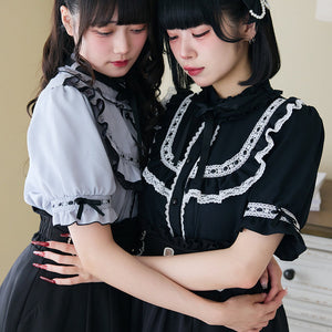 Dear My Love Whip "Frill Lace Ribbon Yoke" blouse