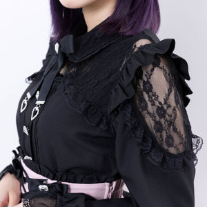 Dear My Love Whip "Lace Frill Heart Bijou" blouse