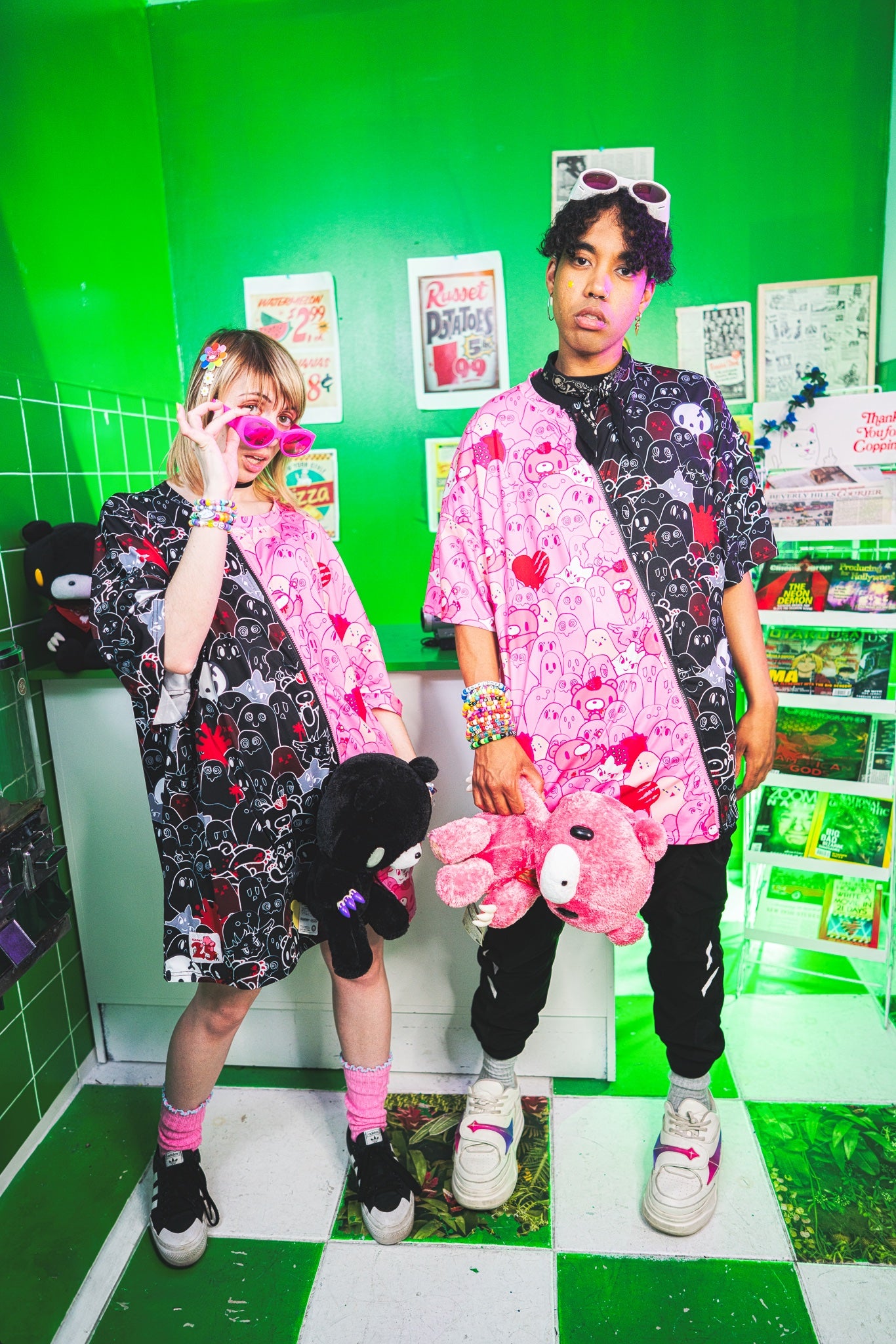 Ghost Girl Goods & Gloomy Bear collab "Ghostown" zip tee