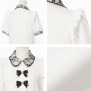 Dear My Love Whip "Bijou Ribbon Frill" blouse