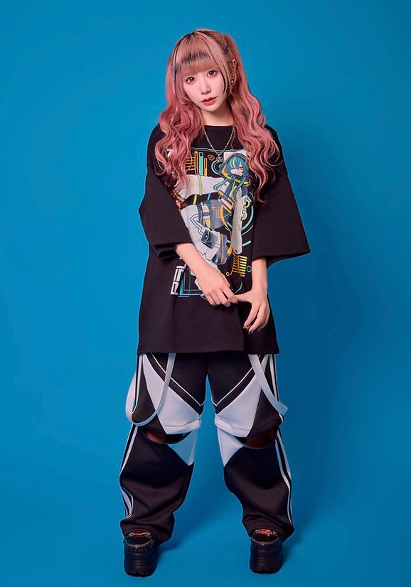 Psycho Nation x Rene "Cyberpunk" black t-shirt ~ LAST ONE!