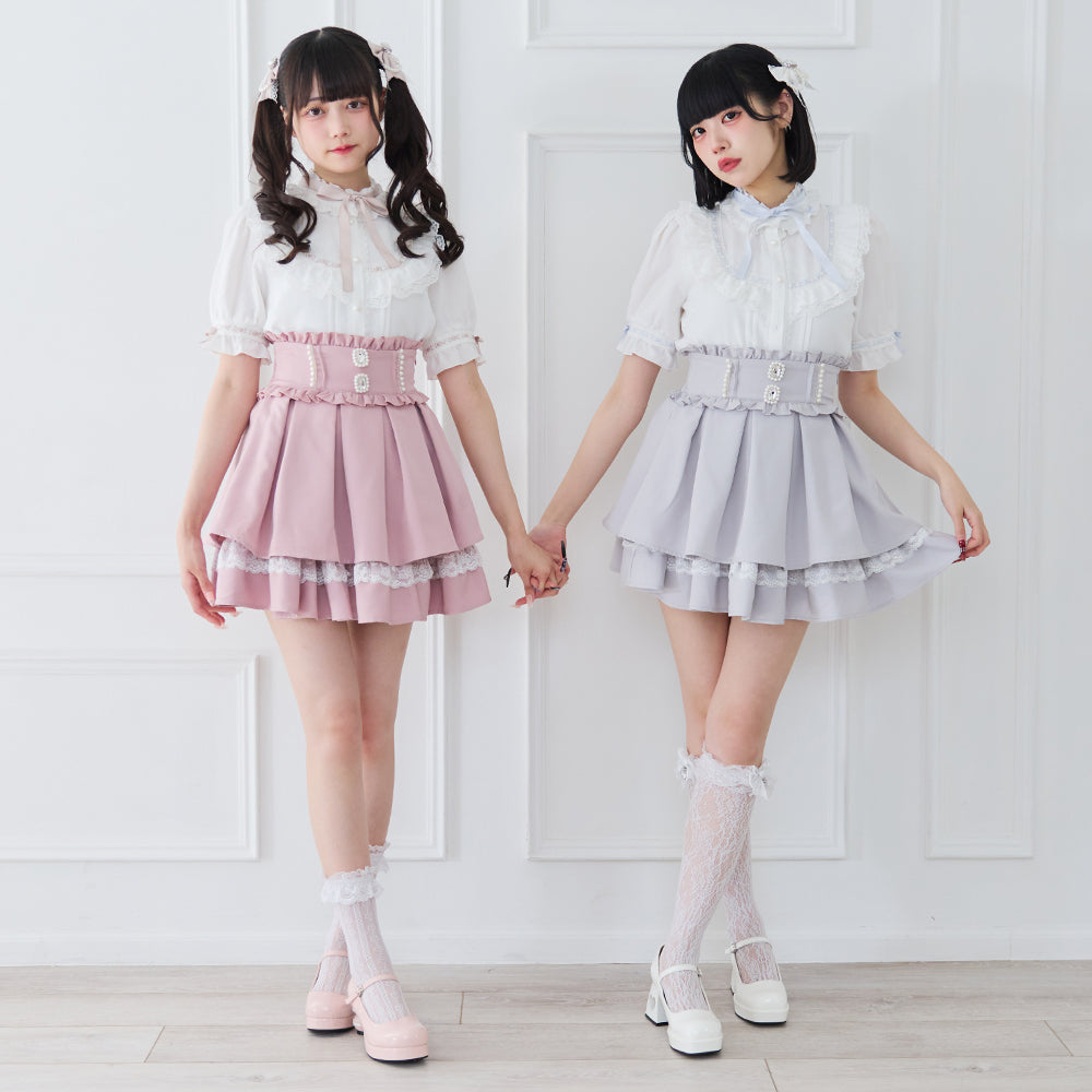 Dear My Love frill lace ribbon yoke blouse