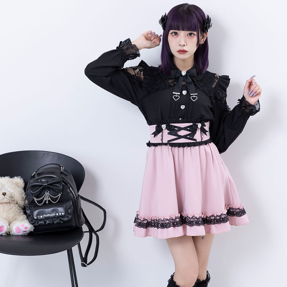 Dear My Love "Heart Bijou Ribbon Frill" skirt