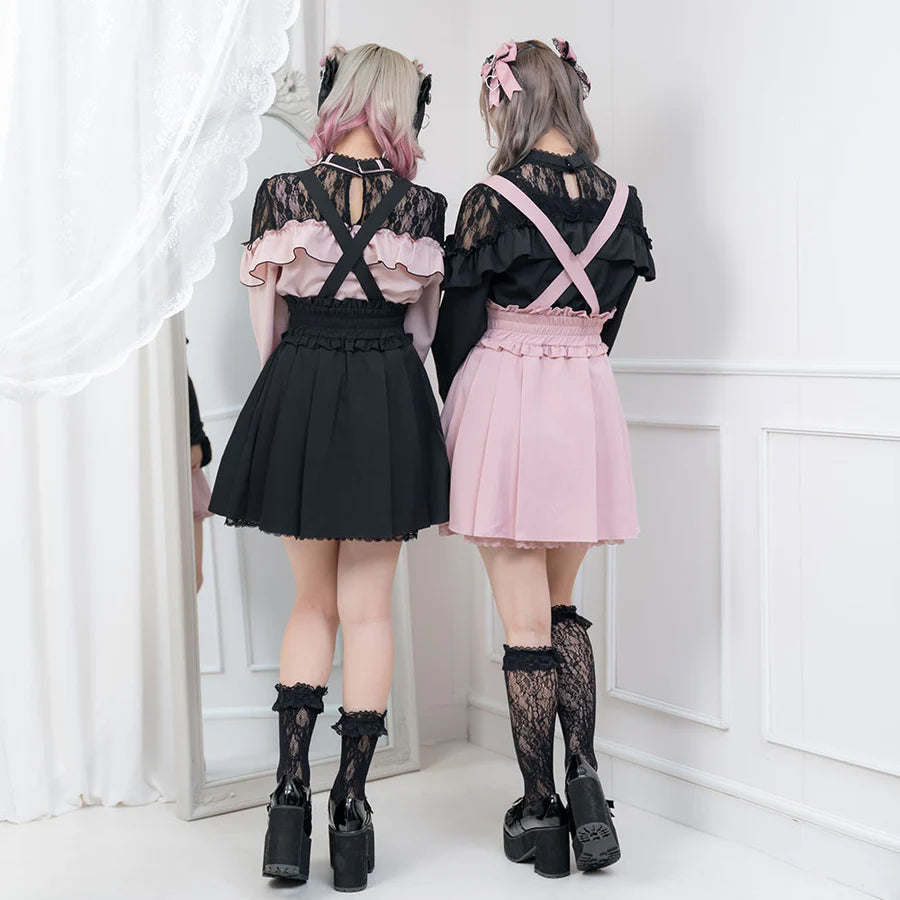 Dear My Love jirai kei heart suspenders skirt