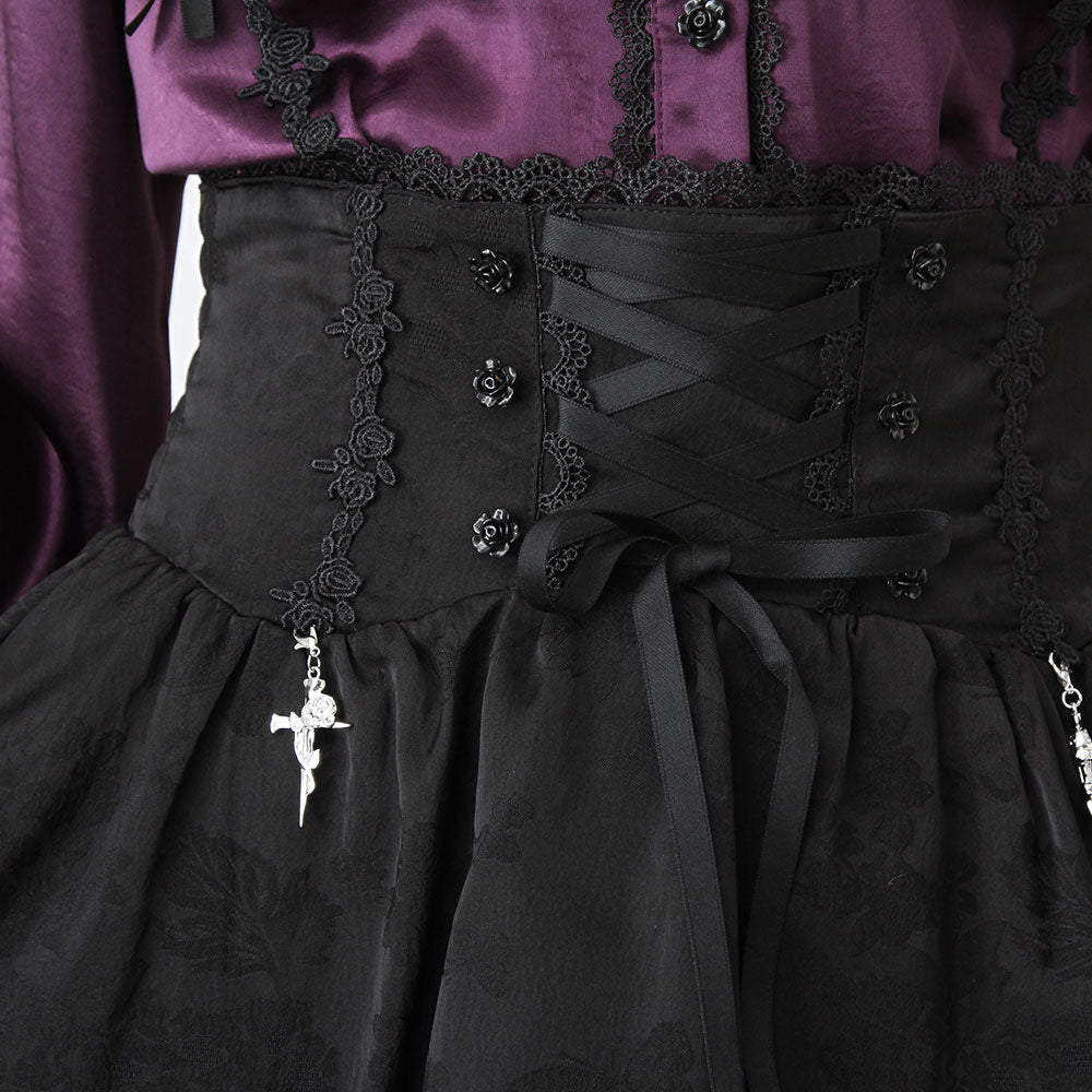 Dear My Love rose lace tiered skirt